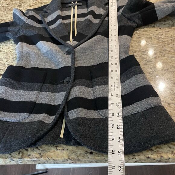 rag & bone Women’s XS striped gray Wool sweater Two Button blazer - Picture 11 of 11